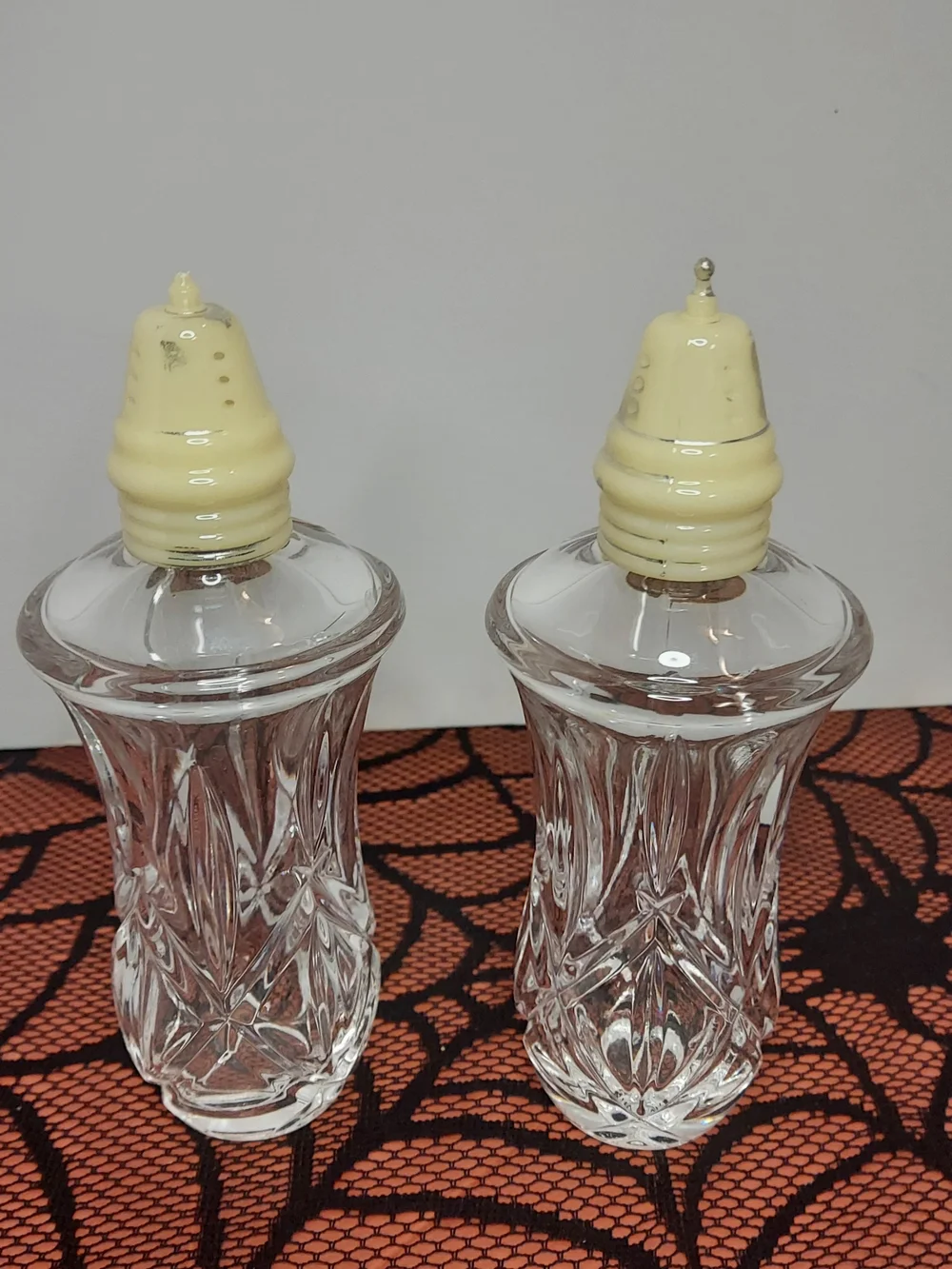Vintage Gorham Fine Crystal Salt & Pepper Shakers Czech Republic
